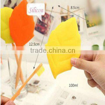 2013 New unique design eco-friendly leaf shaped silicone mini cup/mini leaf silicone cup/mini leaf pocket cup