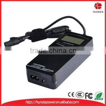 Automatic 2-in-1 90W LCD Universal Notebook Charger for Car and Home Black photo-3