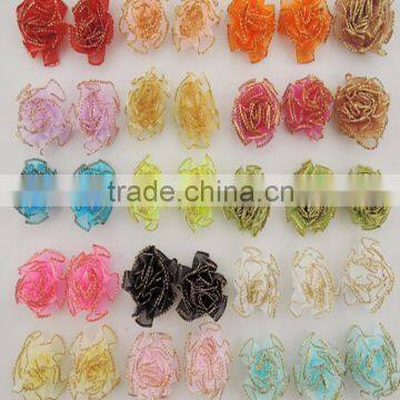 wholesale colorful Delicate cheap handmade Garment accessories ribbon flower