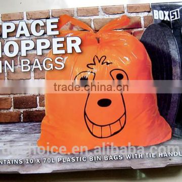 Disposable printed plastic garbage trash bag