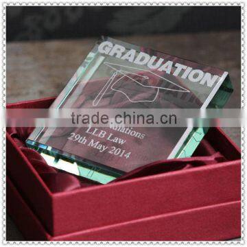 School Grauate Crystal Glass Block Gift For Student's Souvenir