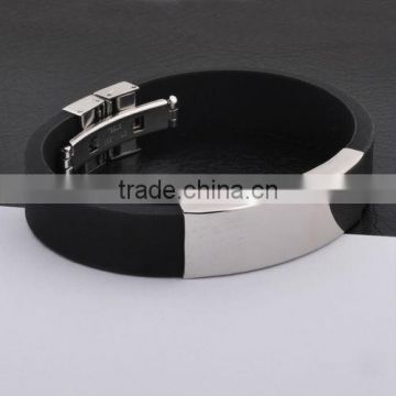 Stainless Steel Round Silicone Bracelet