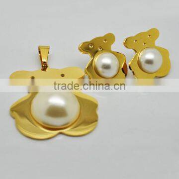 Stainless Steel Imitation Pearl Jewelry Sets(EJS2026)