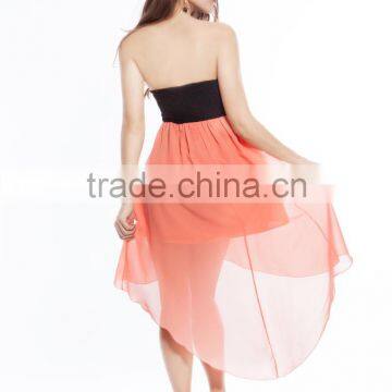 Providing Copyright Photos Sexy Orange Off-shoulder Short Front Long Back Prom Dress photo-3