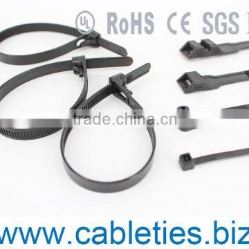 UL approved nylon PA 66 cable tie Reusable tie-wrap low cost easy of use