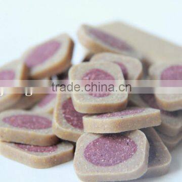 dog food dog treat pieces shaped bull eyes