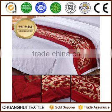 red decorative bed scarf