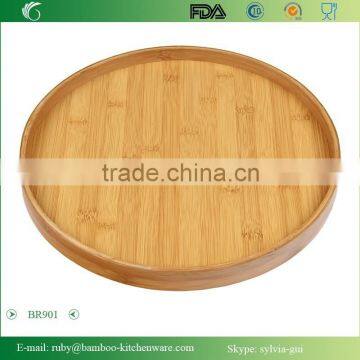 BR901/Traditional Classical Chinese Kongfu Bamboo Round Charger Tea Tray photo-2
