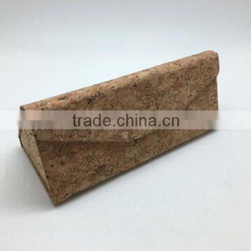 2016 folding sunglasses case cork leather eyeglasses case