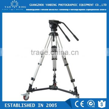 Factory supply manufacturers professionaldouble handle video tripod with spreader for 15kg camcorder