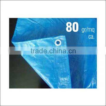 All purpose waterproof blue PE tarpaulin with aluminium eyelet