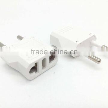 Hot selling product  colorfull travel conversion power plug 2 flat pin to 2 round adapter plug