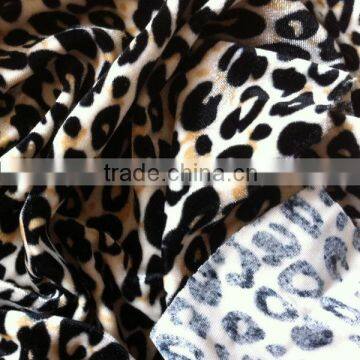 leopard-print stretch velvet fabric