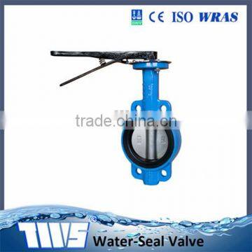 DN80 PN10 Ductile Iron Worm Handle Lever Wafer Butterfly Valve