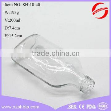 200ml Empty Fancy Clear Glass Whiskey Bottle With Stopper