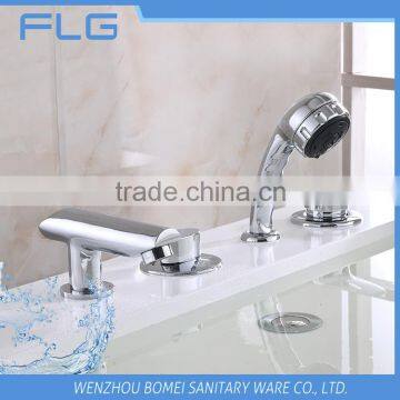 New Product High Quality Product FLG412 Lead Free Chrome Finished Cold&Hot Water 4 PCS Bathtub Shower 4 Holes Faucet set