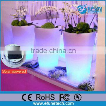 plastic remote control rgb color changing outdoor led illuminated solar powered plant pots