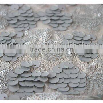 Latest Wholesale Gray Sequin Fabric India/100 Polyester Glitter Sequin Fabric photo-3