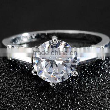 Women's Jewelry Silver Plating White Zircon Luxury Adjustable Engagement Rings photo-2