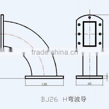 2.45GHz 90 Degree Bend Waveguide Component