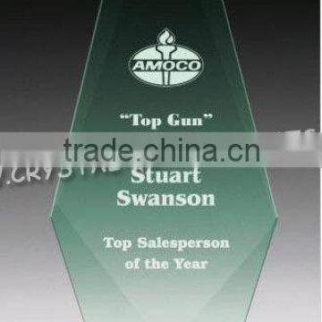 Engraved Diamond Jade Glass Cube Trophy Wholesale