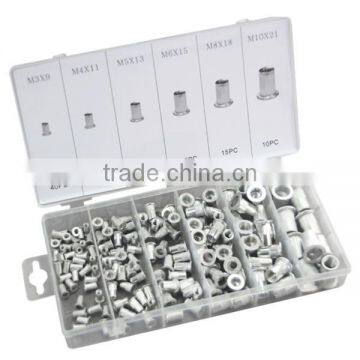 TC BV Certification 150pc Hardware Assorted Aluminum Rivet Nut Set