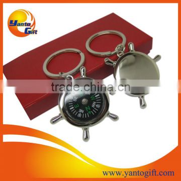 High Quality Cheap Zinc Alloy Compass Metal Keychain , Custom Car Logo Engrave Laser metal Keychain