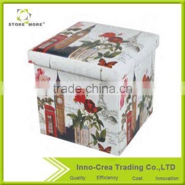 Hot Sale Latest Design PVC Printing Small Ottomans photo-5