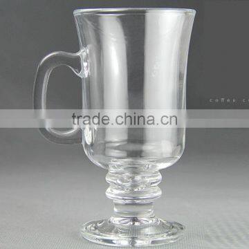 Haonai Wholesale Irish Coffee Milk Latte Juice Goblet Cup Cafe Glassware Glass Mug photo-2