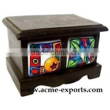 Wooden Chest With Ceramic drawer manufacturer