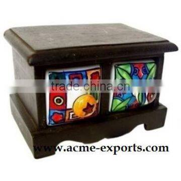 Wooden Chest With Ceramic Drawer Manufacturer