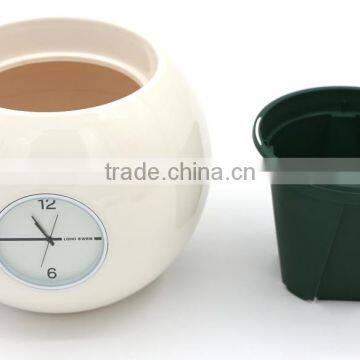 Happygenius Desktop Self-Watering Flower Pot With Clock photo-2