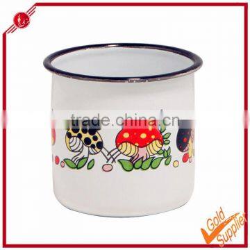 flower decal ceramic copy white enamel mug