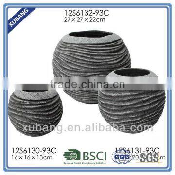 Sandstone Round Large Flower Pots Bronze Finish Flower Container photo-4