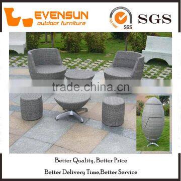 Patio Egg Shape Stacking Rattan Set Wicker Sofa Set Furniture