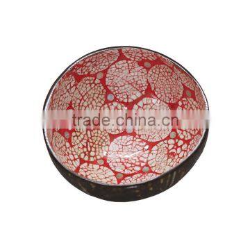 Coconut Shell Bowls With Lacquered Pattern photo-3