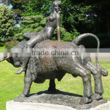 Bronze Foundry Bronze Bull Sculpture Nude Woman Bronze Sculpture for Garden photo-2