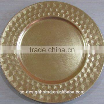 GOLD FOIL PP PLASTIC CHARGER PLATE