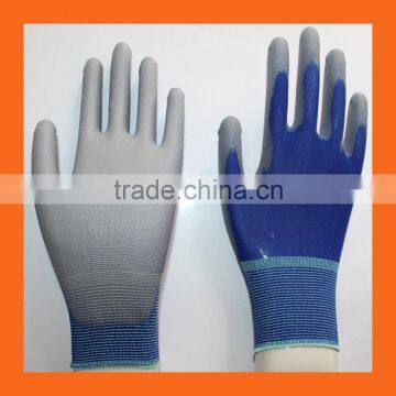 18G Ultra Light Thin Blue PU Palm Coated Warehouse Cashier Work Gloves