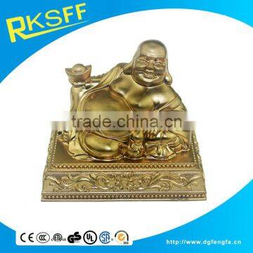 Shiny Gold Metal Alloy Lying Buddha Statue photo-4