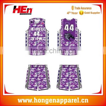 Hongen apparel 2016 custom college basketball uniform designs new style basketball uniform design