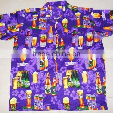 Beer Bottle Print Hawaiian Shirts