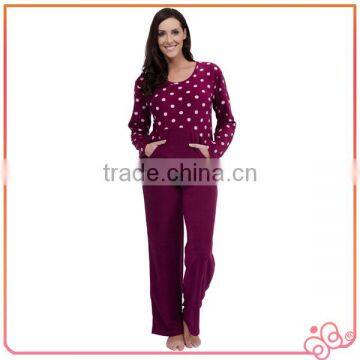 Winter Funny Dot Print Fleece Ladies Nightwear photo-3