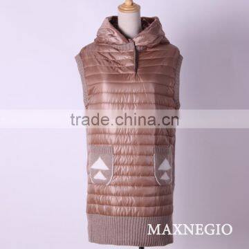 Luxury hooded styles sleeveless polar fleece jacket for winter