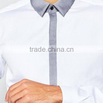 Wholesale Custom Shirt Smart Shirt With Contrast Placket Slim Fit photo-3