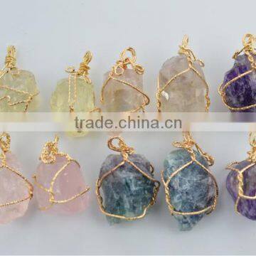 diy natural stone druzy charm pendant 2016 wire wrapped stone pendant jewelry components