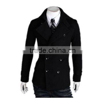 Spring and Winter New Design Casual Double Breasted Mens Wool Trench Coat photo-3