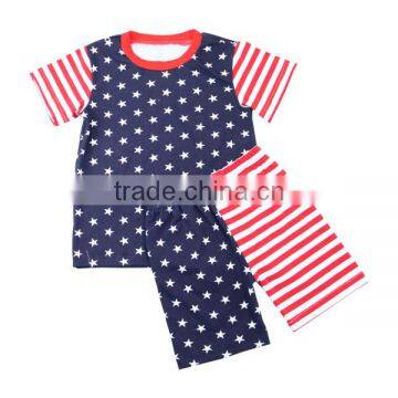 july 4th American kaiyo summer wholesale children's boutique clothing outfits cute baby bodysuit baby boy set