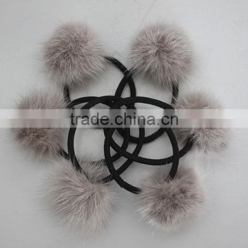 Myfur China Factory Price Wholesale Genuine Mink Fur Ball Attach Hair Band photo-2