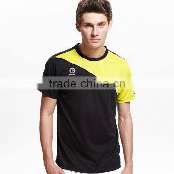 Green White Colorblock Design Men Sports Style Tee Shirt